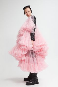 Description Pink A-line, Midi dress Fitted, Long Sleeves V-Neck Tulle, Beaded sequins Dry Clean Made in Spain SKU sastrecillo Ruffle Dress Outfit, Black Sequin Blazer, Tulle Ruffle Dress, Pink Runway, Ruffle Neck Dress, Pink Tulle Dress, Pink Long Dress, Tulle Midi Dress, Sequin Blazer