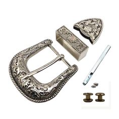 PRICES MAY VARY. Title: TOME Western Cowboy Buckle 38MM Antique Silver Belt Buckle Set 1.1/2" Wide. Product Type: Departments > Novelty & More > Clothing > Novelty > Men > Accessories > Belt Buckles Belt Buckles Men's, Cowboy Buckle, Belt Western, Cowboy Belt Buckles, Boys Belt, Double Buckle Belt, Cowboy Belt, Silver Belt Buckle, Silver Belt