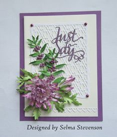 a card with some flowers on it