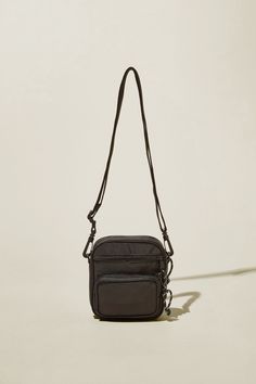 CROSS BODY BAG Casual Black Shoulder Camera Bag, Black Crossbody Camera Bag With Zipper Pocket, Casual Black Camera Bag With Adjustable Strap, Streetwear Crossbody Shoulder Bag With Adjustable Strap, Black Bag With Cell Phone Pocket For Streetwear, Cross Body Bag, Cotton On, Body Bag, Mens Bottom