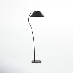 a black floor lamp on a white background