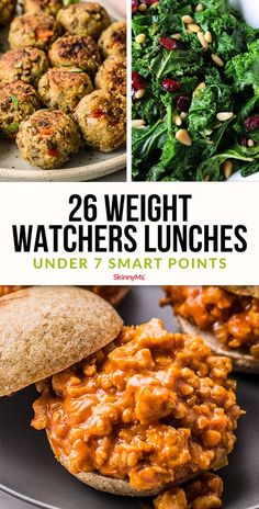 the cover of 25 weight watchers lunches, including meatballs and salads