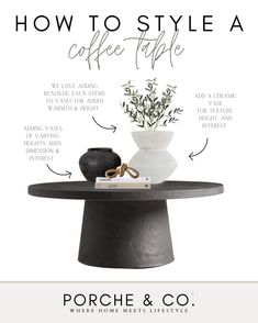 an advertisement for how to style a coffee table