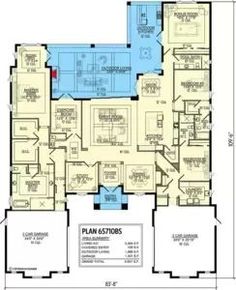 the floor plan for an apartment building with multiple floors and two pools on each side