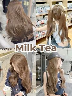 Tea Hair Color, Milk Tea Hair Color, Box Dye, Girl Hair Colors, Beautiful Skin Care, Hair Milk, Pretty Hair Color, Kawaii Clothes