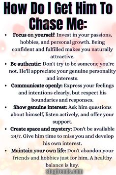 How Do I Get Him To Chase Me How To Get Men To Chase You, How To Make Her Chase You, How To Stop Caring About Him, How To Get A Man To Chase You, How To Stop Chasing Him, How To Stop Loving Him, Don’t Chase After A Man, Relationship Qualities, Newly Dating