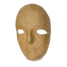 a wooden mask on a white background