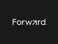 the forward logo is shown on a black background, with white letters in front of it