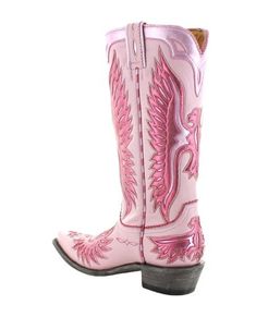 A classic reimagined in a burst of color- for the bolder you. Stand out tall and confident in this pair of Eagle, with a backdrop of green for the bright blue eagle details and metallic gold inlay. These boots are made for walking, but they will do the talking for you too. Metallic Pink Cowboy Boots, Cowgirl Boot Pink, Pink High Heel Western Boots, Ponk Cowgirl Boots, Pink Ankle-high Western Boots, Bedazzled Shoes, Handmade Leather Boots, Heel Caps, Outfit Inspo Casual