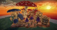 Mushroom Island Base Minecraft, Minecraft Mega Build Inspiration, Minecraft Huge Base, Minecraft Mooshroom Island, Mushroom Base Minecraft, Massive Minecraft Builds, Minecraft Mushroom Island Build, Minecraft Mega Build Ideas, Huge Minecraft Builds