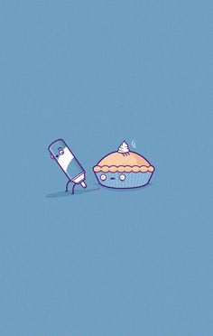 an illustration of a cupcake being hit by a cell phone