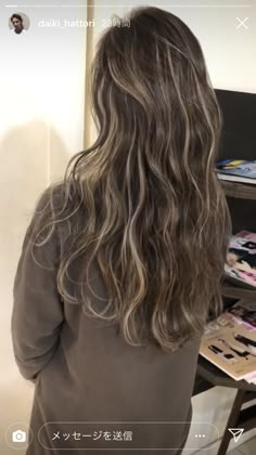 Asian Dyed Hair Brown, Korean Highlights Hair, Asian Girl Highlights, Korean Balayage Hair, Asian Highlights Hair, Asian Highlights, Brown Summer Hair, Ash Blonde Hair Balayage, Hair Color Asian