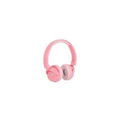 pink headphones on a white background