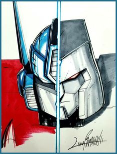 Optimus and Megatron Optimus Prime Drawing, Optimus And Megatron, Optimus Prime Vs Megatron, Megatron Art, Steel Drawing, Comic Book Room, Optimus Prime Art, Aang The Last Airbender, Transformers Art Design