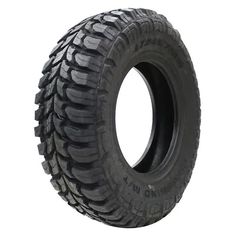 an all terrain tire on a white background