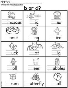 worksheet for beginning and ending sounds with pictures to be used in the same language