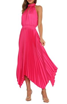 Petal & Pup Dominique Pleated Sleeveless Maxi Dress | Nordstrom Vestidos Color Rosa, Elegant Midi Dresses, Dress Sleeve Length, Party Kleidung, Solid Color Dress, Vestido Casual, Homecoming Dress, Waist Dress, Styl Vintage