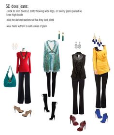 several different types of women's clothing and shoes on display in an advert