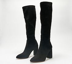 Make a bold and chic style statement in these essential tall boots. From Franco Sarto. Trendy Tall Suede Boots, Trendy High Shaft Boots For Fall, Chic High Shaft Platform Boots For Fall, Chic Wide Calf Platform Boots With High Shaft, Chic Wide Calf High Shaft Platform Boots, Tall Fit Knee-high Boots For Fall, Chic Tall Heeled Boots For Winter, Modern Tall Boots For Fall, Modern Boots For Fall