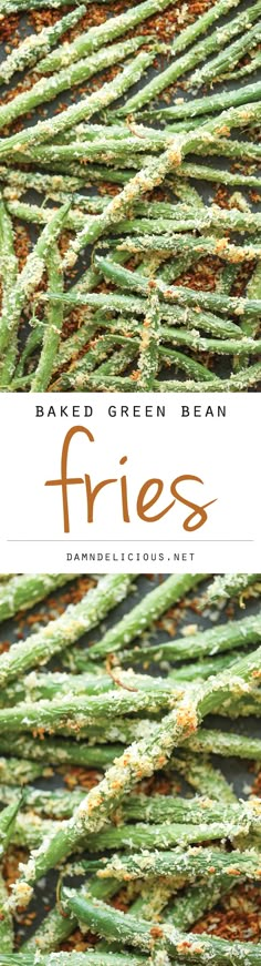 green bean fries with brown and white sprinkles on them, in front of