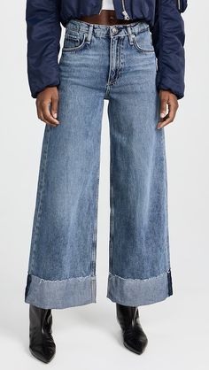 rag & bone Sofie Crop Cuff Jeans | Shopbop Rag N Bone Jeans, Rag And Bone Alex Jeans, Rag And Bone Jeans, Cuffed Jeans Outfit, Wide Leg Jeans Outfit, Cuff Jeans, Clothing Finds, Jeans Outfit Fall, Fashion Diary