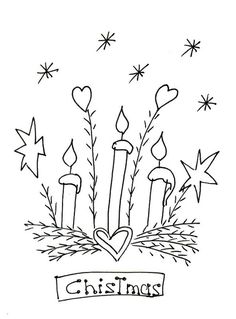 christmas coloring pages with candles and stars