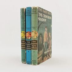 Three vintage Hardy Boys mystery books; The Secret of the Old Mill, The Shore Road Mystery, and the Crisscross Shadow. Boys Books, Hardy Boys, Mystery Novels, Books For Boys, Book Cover, Unique Jewellery, Books