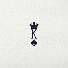 the letter k with a crown on it's side is shown in black ink