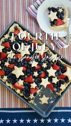 a fourth of july dessert with berries and blueberries