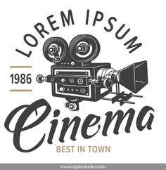 an old movie camera with the words cinema best in town