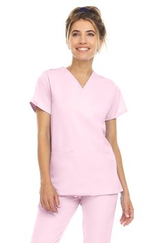 PRICES MAY VARY. ULTRA-COMFORTABILITY: Scrub tops created using ultra-soft and ultra-comfy polyspandex fabric that keeps you warm, relaxed, and stylish throughout your entire day! MULTIPLE FEATURES: Created using 4-way stretch fabric, these scrub tops also contain three methodical pockets and side slits for ultimate freedom COLORS GALORE: Available in over 25 colors, these scrub tops have nearly all the colors you could wish for. Add a different color for each day of the week! COST-EFFECTIVE VAL Nurse Aesthetic Pink Scrubs, Women’s Scrubs, Pink Scrubs Uniform, Nurse Pink Scrubs, Target Scrub Top, Pink Scrubs, Safety Clothing, Stretch Top, Womens Scrubs