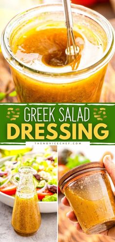 Greek Salad Dressing Homemade Greek Salad Dressing, Homemade Greek Salad, Greek Salad Dressing Recipe, Easy Salad Dressing Recipes, Novice Chef, Lithuanian Recipes, Greek Salad Dressing, Comfort Casseroles