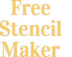 the words free stencil maker are shown in blue letters on a white background