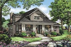 this is an artist's rendering of the cottage style house plans for small homes