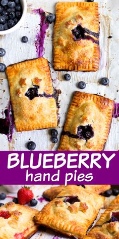 blueberry hand pies with berries on top