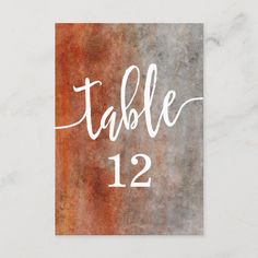 the table numbers are displayed on an orange and gray background