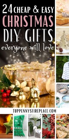 christmas diy gifts everyone will love with text overlaying the image and below it