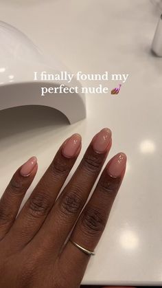 A little sheer but still a bit opaque 👌🏾Sunset Suede by @dndgel #gel... | DND Gel Polish | TikTok Gel Pink Manicure, Natural Oval Nails Almond, Sunset Suede Dnd, Dnd Sunset Suede, Gel X Nail Colors, Sheer Nails Gel, Nude Opi Gel Colors, Nude Manicure Short Nails, Gel Nails For Dark Skin Tone