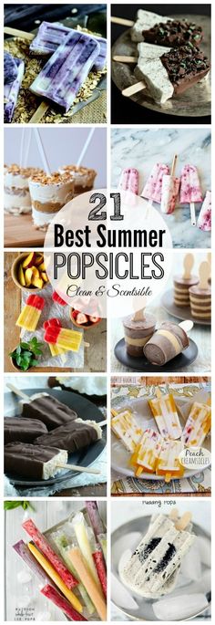 some different types of popsicles are shown in this collage with the words best summer popsicles