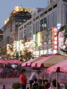 Wangfujing Dajie Shopping District, Beijing, China Shopping District, Photo Report, Photographic Paper, Pure Color, High Quality Art Prints, Custom Framing, Framed Artwork