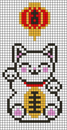 a cross stitch pattern with an image of a cat