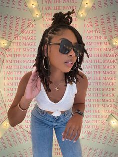 Different Types Of Locs For Women, Starter Locs Professional Styles, Pretty Locs Hairstyles, Lox Hairstyles Short, Loc Styles Medium Black Women, Locs Fashion Style, Different Locs For Women, Summer Locs For Black Women, Curls And Locs