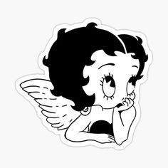 Pegatinas: Angel | Redbubble Cute Black Stickers Printable, Betty Boop Stickers, Senior Patches, Movie Treats, Widgets Pink, Senior 25, Aesthetic Craft, Dark Stickers, Senior Jackets