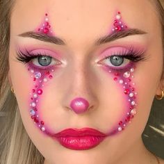 Makeup Looks Inspiration, Easy Clown Makeup, Girl Halloween Makeup, Cute Clown Makeup, Makeup Clown