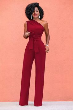 Smooth, likely synthetic Solid royal blue Asymmetrical neckline One-shoulder jumpsuit Formal or evening events Pair with high heels Jumpsuits Elegant, Elegant Rompers, Chique Outfit, Street Fits, Glamorous Outfits, Rompers Womens Jumpsuit, Jumpsuit Casual, One Shoulder Jumpsuit, Jumpsuit Dressy