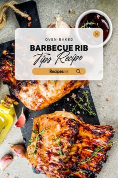 barbecue rib top recipe on a cutting board