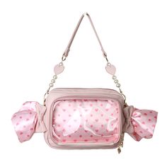 This price is for a bag and 2 shoulder straps.  Please check the last picture for the size detail.   	 		 			Size （Ita Bag/Window） 			Free Size 		 		 			Depth 			4/3 		 		 			Height 			17/14 		 		 			Length 			24/21 		 		 			Strap Length 			60cm Cute Pink Bag With Detachable Strap, Cute Pink Crossbody Shoulder Bag, Sweet Pink Bags For Gifts, Pink Shoulder Bag With Adjustable Strap - Gift, Ita Bag Inspiration, Pink Kawaii Satchel Shoulder Bag, Pink Ita Bag, Pink Harajuku Satchel Bag, Kawaii Pink Crossbody Shoulder Bag