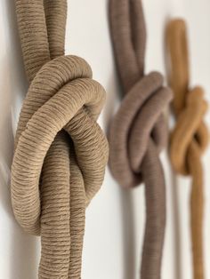 three ropes are hanging on the wall