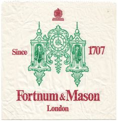 the front cover of fortnum & mason london's 1971 christmas card, which was printed in green and red