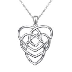 PRICES MAY VARY. DESIGN: The Celtic Motherhood Knot looks like two hearts made out of knots. There are two hearts, one lower than the other, and these are intertwined in a continuous knot. MATERIAL: 925 sterling silver. Tarnish resistant, Nickel-free, Lead-free, Cadmium-free; Plating: rhodium; Finish: high polish. DIMENSION: Heart Pendant: 0.87* 0.96 inch; Rolo Chain Length: 18 inch; Total Weight: approximately 4.41g GIFT WRAP: Your Dainty Celtic Motherhood Knot Necklace will arrive in a gift bo Mother Daughter Celtic Knot, Celtic Motherhood Knot, Motherhood Knot, Celtic Motherhood, Claddagh Necklace, Celtic Knot Pendant, Light Jewelry, Sterling Jewelry, Knot Necklace